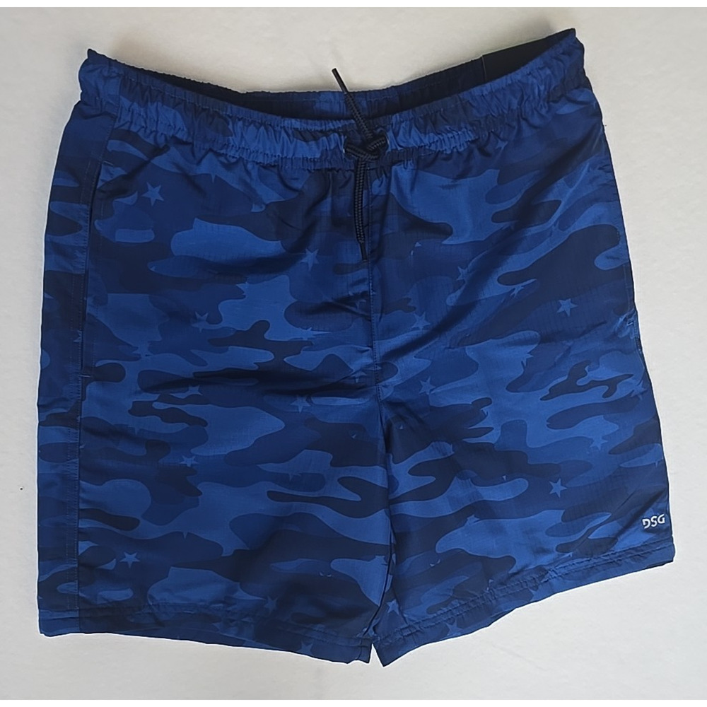 DSG Boys Rec Shorts - Royal Blue Star Camouflage XL